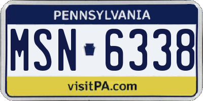 PA license plate MSN6338