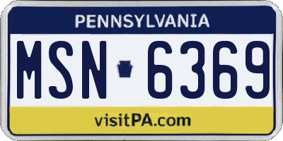PA license plate MSN6369