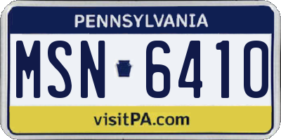 PA license plate MSN6410