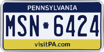 PA license plate MSN6424
