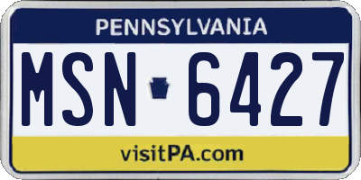 PA license plate MSN6427