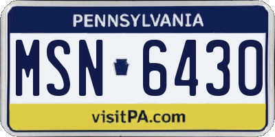 PA license plate MSN6430