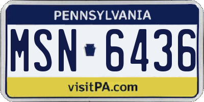 PA license plate MSN6436