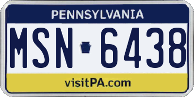 PA license plate MSN6438