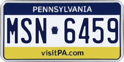 PA license plate MSN6459