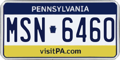 PA license plate MSN6460