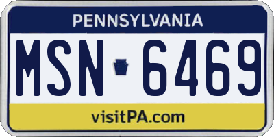 PA license plate MSN6469