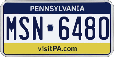 PA license plate MSN6480