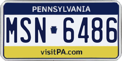 PA license plate MSN6486
