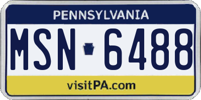 PA license plate MSN6488