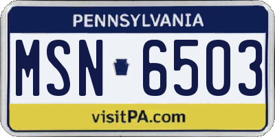 PA license plate MSN6503