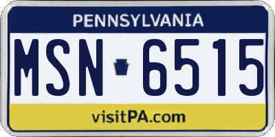 PA license plate MSN6515