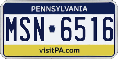 PA license plate MSN6516