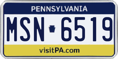 PA license plate MSN6519