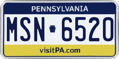 PA license plate MSN6520