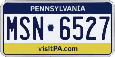 PA license plate MSN6527