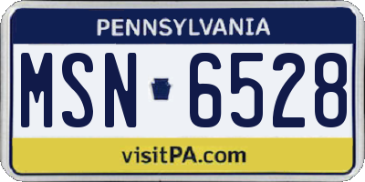 PA license plate MSN6528