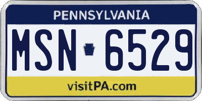 PA license plate MSN6529