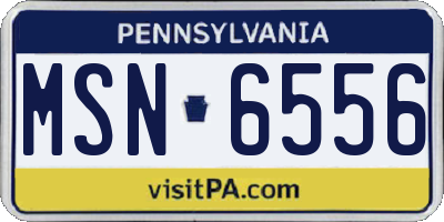 PA license plate MSN6556