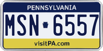 PA license plate MSN6557