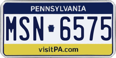 PA license plate MSN6575