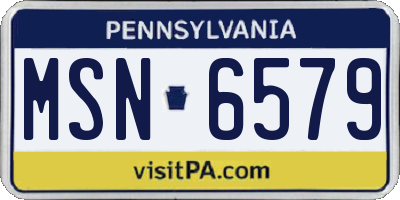 PA license plate MSN6579