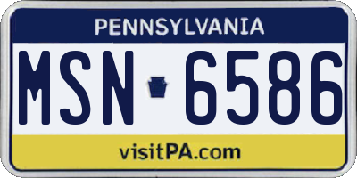 PA license plate MSN6586