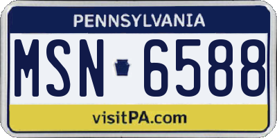 PA license plate MSN6588