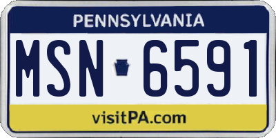 PA license plate MSN6591