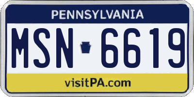 PA license plate MSN6619