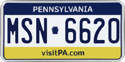 PA license plate MSN6620