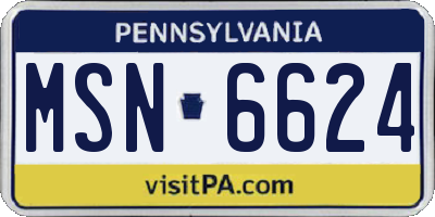 PA license plate MSN6624