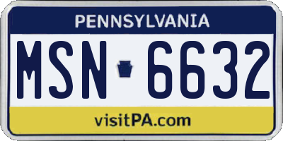 PA license plate MSN6632