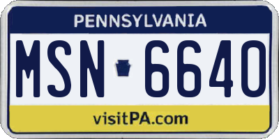 PA license plate MSN6640