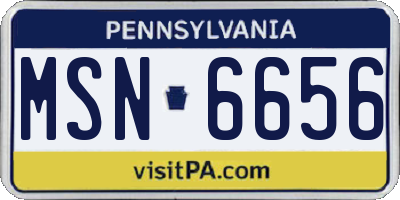 PA license plate MSN6656
