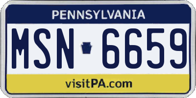 PA license plate MSN6659