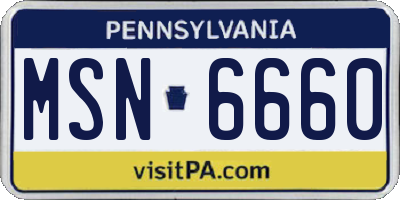 PA license plate MSN6660