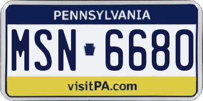 PA license plate MSN6680