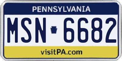 PA license plate MSN6682
