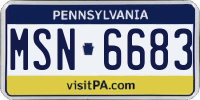 PA license plate MSN6683