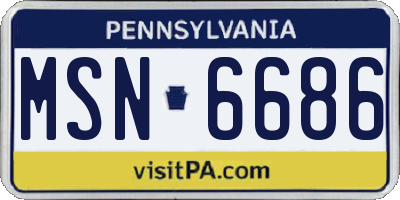 PA license plate MSN6686
