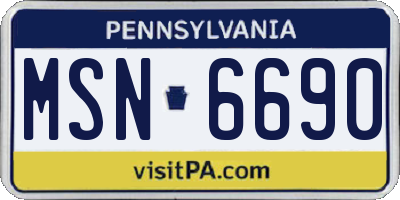 PA license plate MSN6690