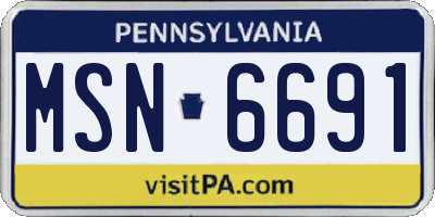 PA license plate MSN6691