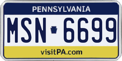PA license plate MSN6699