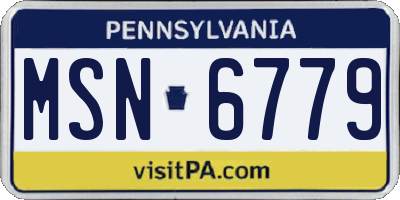 PA license plate MSN6779