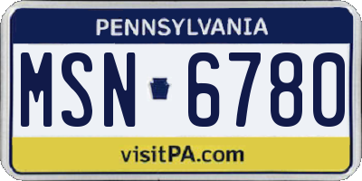 PA license plate MSN6780