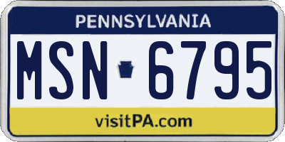 PA license plate MSN6795