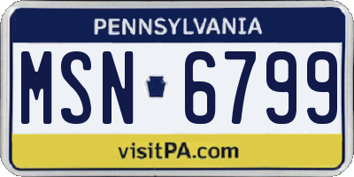 PA license plate MSN6799