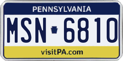 PA license plate MSN6810