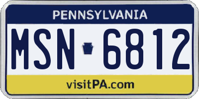 PA license plate MSN6812